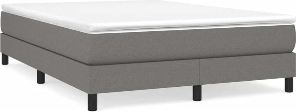 Cadre de lit sans matelas gris foncé 140x190 cm Tissu Image du produit 