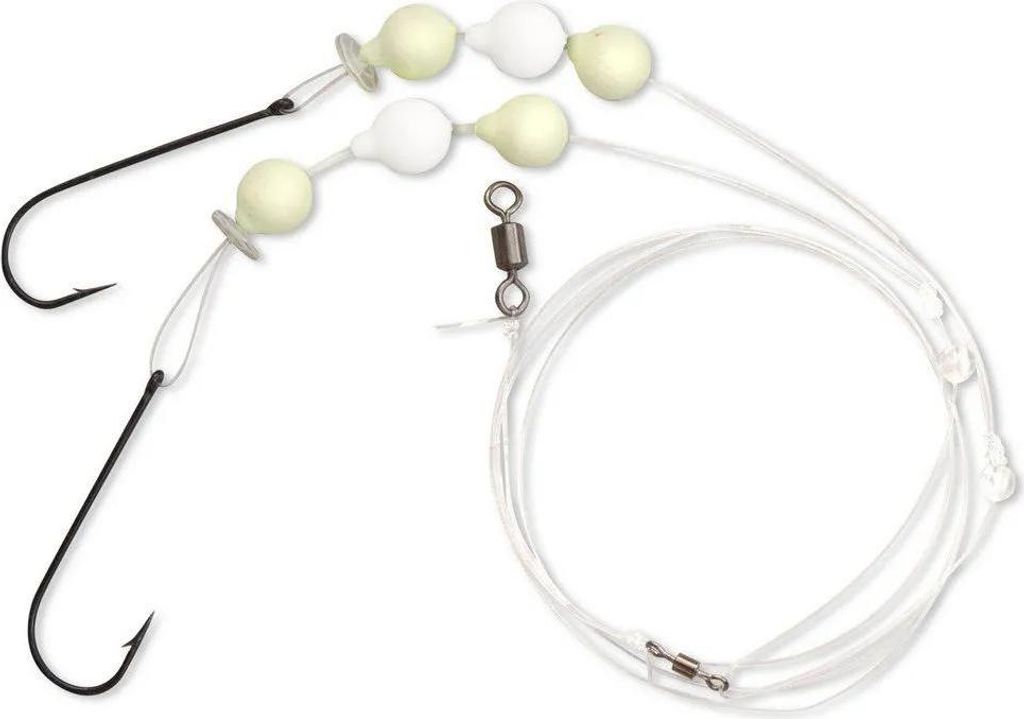 Zebco Flatty Wishbone Rig Hakengröße 1 14kg 0,50m Haken: 2 Ø 0,45mm Hauptschnur Ø 0,45mm glow-white