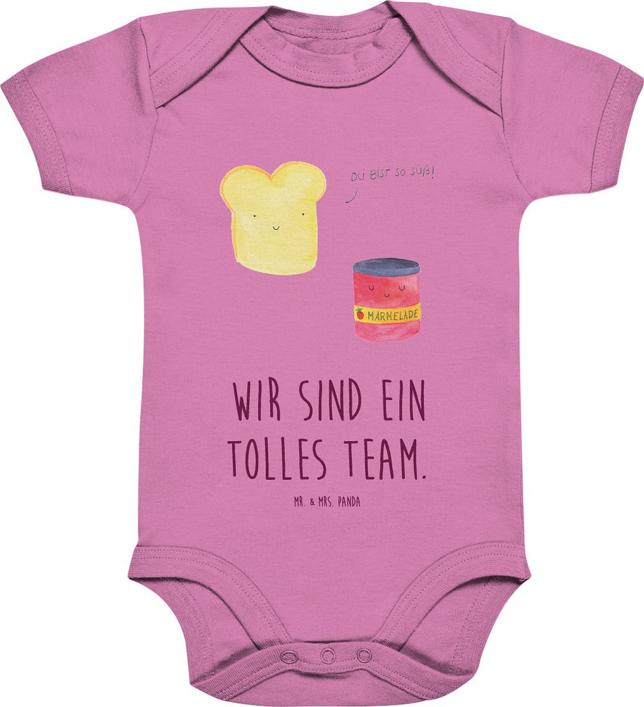 Mr. & Mrs. Panda babykleidung body Toast Marmelade 12. - 18. Monat - Bubble Gum Pink - Geschenk, Süß, Lustige Sprüche, Dreamteam, Babybody kurza...