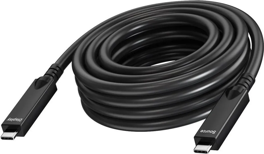 Câble USB-C 10m Vision Noir : Finissez-en avec les Câbles Trop Courts au Bureau