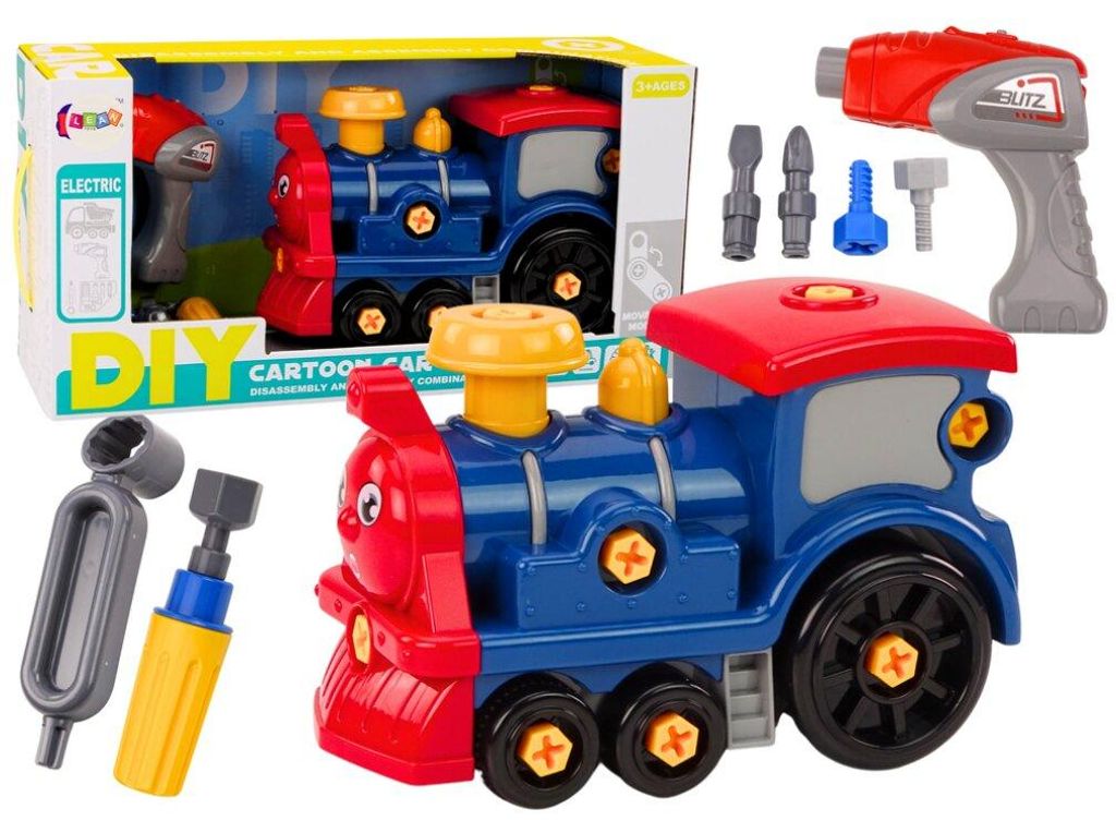 DIY Cartoon Twister Lokomotive marineblau