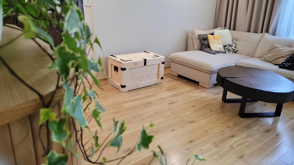 Bac de rangement 80 cm en bois pour jouets et bûches avec roues mobiles - 6