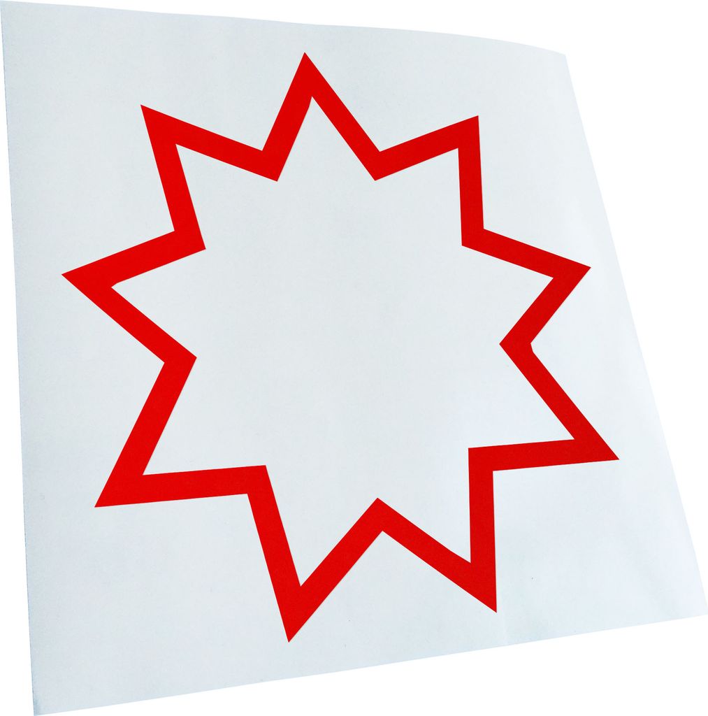 Kiwistar - Autoaufkleber - Bahai Nine-Pointed Star Heckscheibenaufkleber - Aufkleber für Auto Kfz Fahrrad, LKW, Truck Mofa