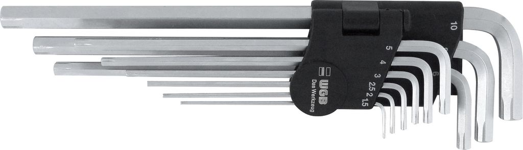 WGB Grip-Winkelschlüsselsatz 9-tlg 1,5-10mm Chrom-Vanadium