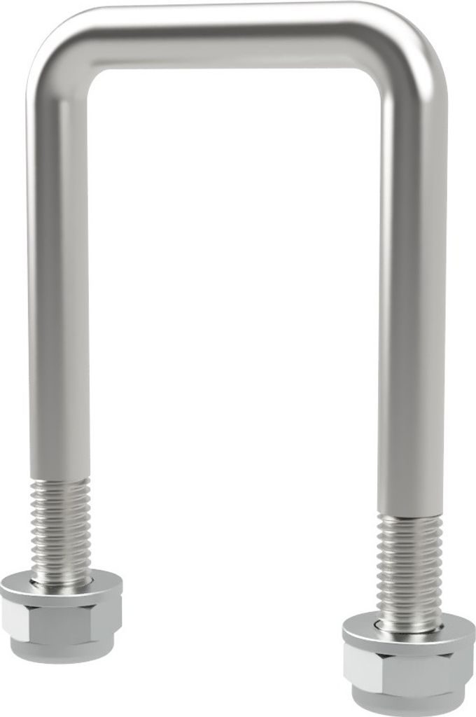 U-Bügelschraube M10 mit Stopmuttern Boot Sliphilfe Trailer verzinkt SUPROD, M10, LW=51, LH=95 mm