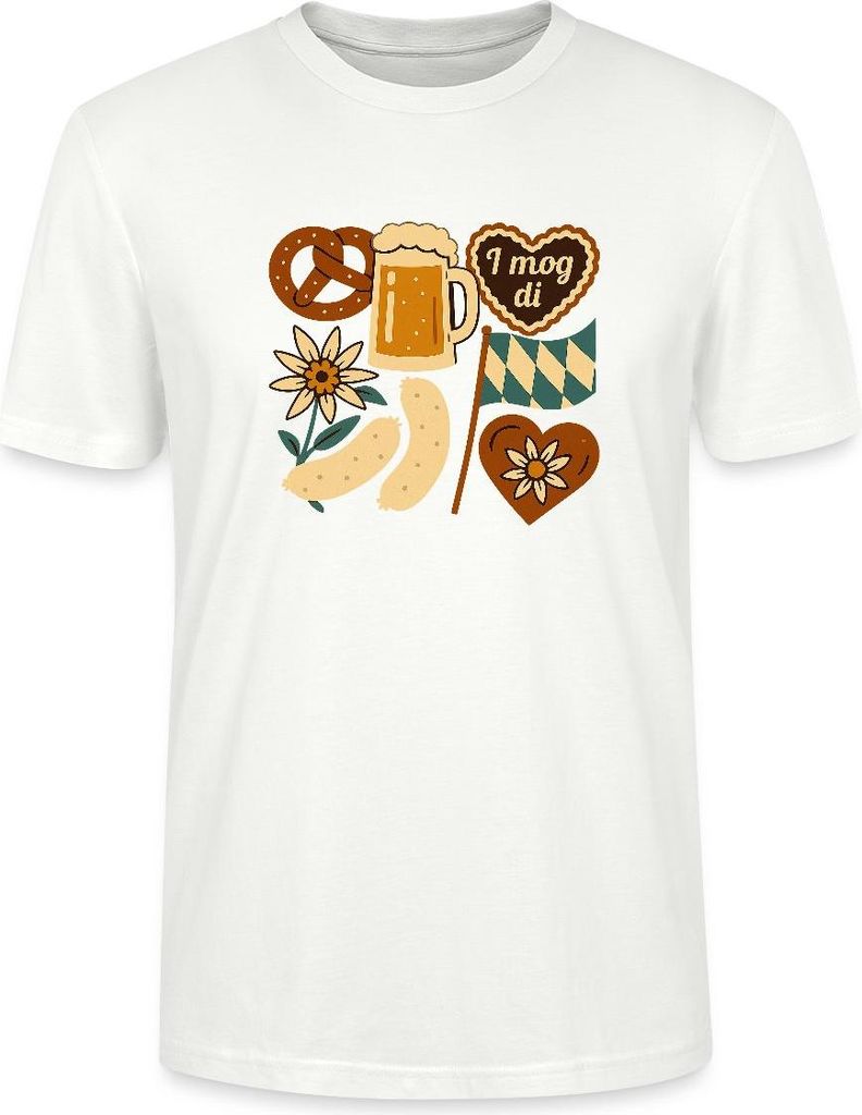 Spreadshirt Bayern Volksfest Trachtenshirt Uni Bio T-Shirt, L, Weiß