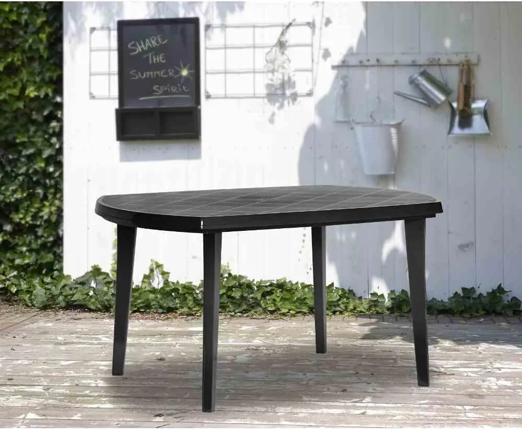 Table Extérieure Allibert Elise Graphite en Résine Durable - Résistante aux UV - 5