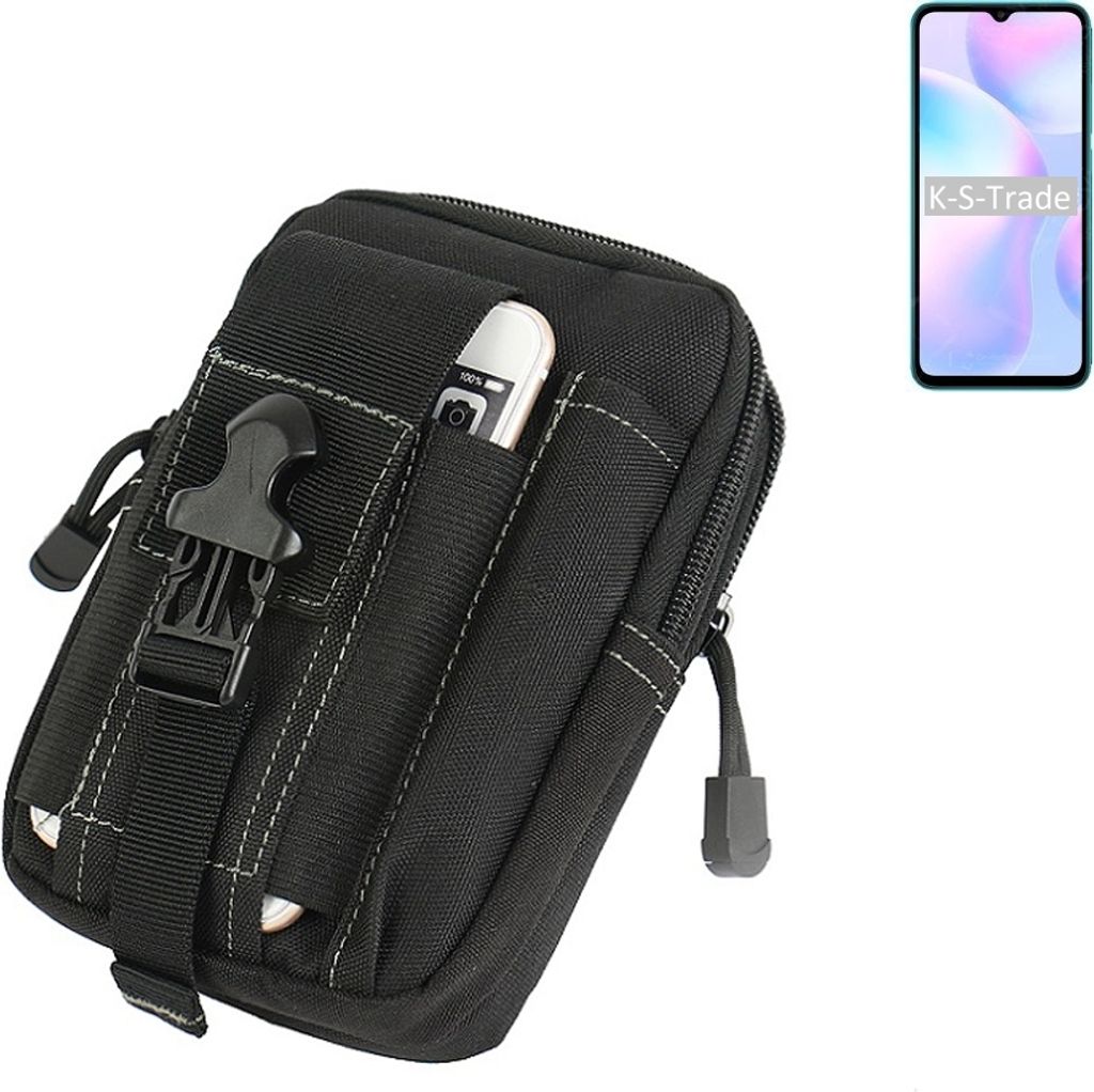 K-S-Trade Gürtel Tasche kompatibel mit Xiaomi Redmi 9i Sport Gürteltasche Holster Schutz Hülle Handy Hülle Smartphone outdoor Handy-Hülle schwarz