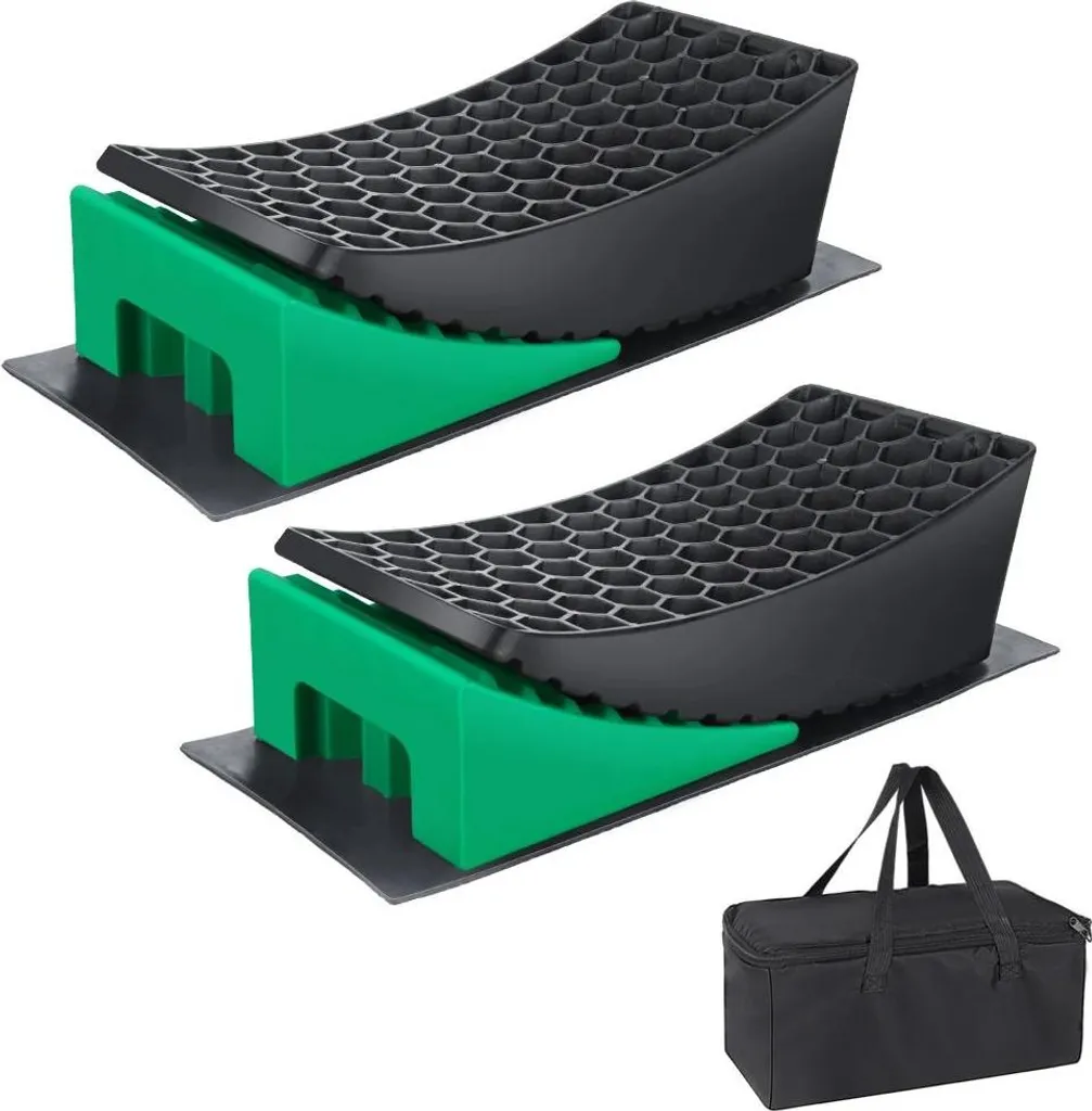 Rampes de mise à niveau pour caravane et camping-car avec tapis - 2 pièces