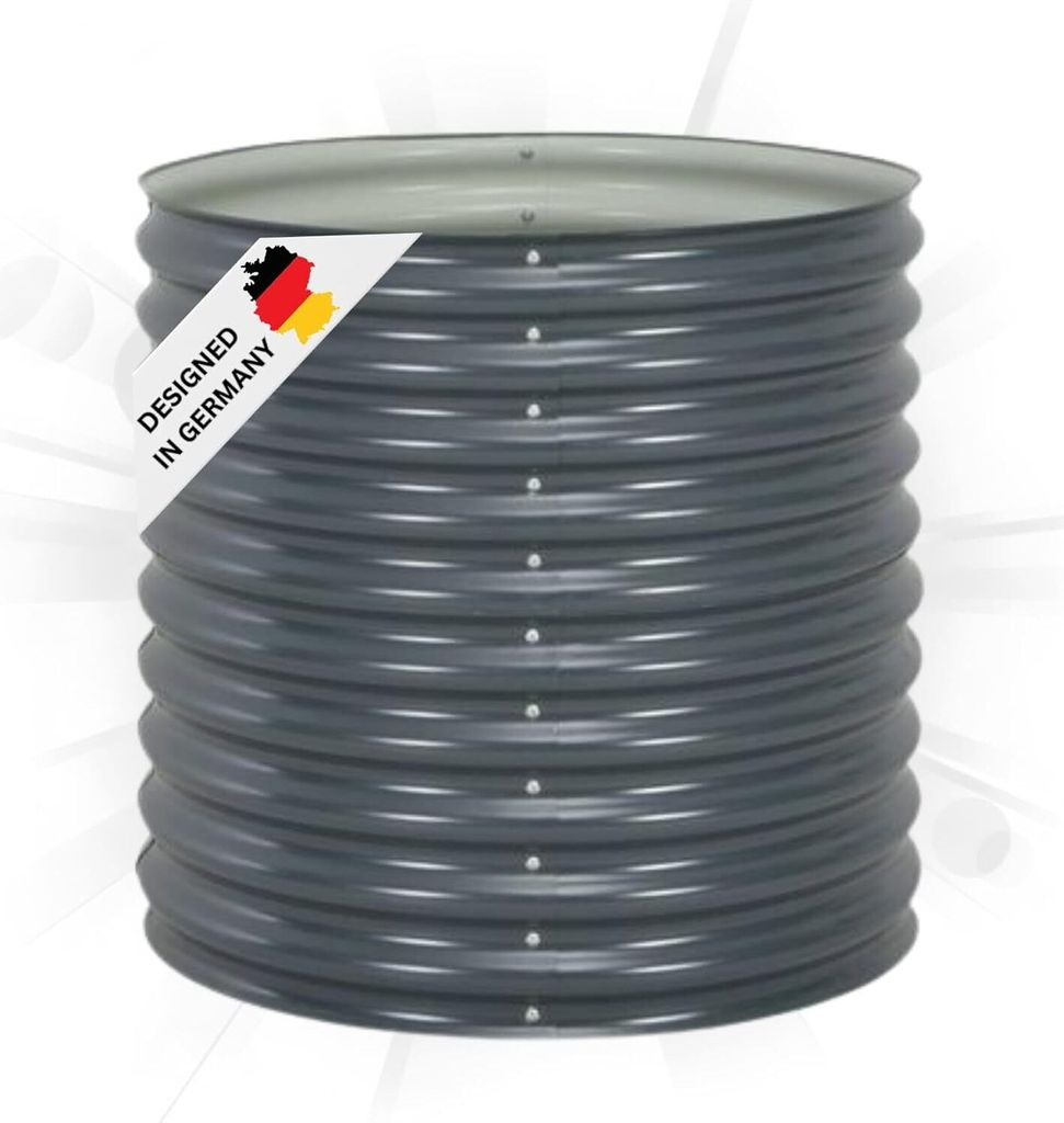 DELUKE rundes Hochbeet für Garten BLUMO | Verzinkter Stahl | Wetterfest | Gartenbeet rund Kräuterbeet Blumenbeet Frühbeet für Garten Gemüseb...