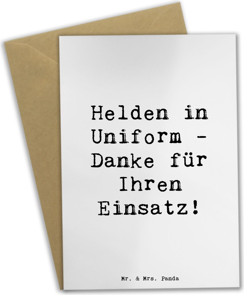 Mr. & Mrs. Panda babykarte Spruch Polizist Held - Weiß - Geschenk, weihnachtskarten, Danke sagen, osterkarte, Hingabe, Wertschätzung, osterkarten...