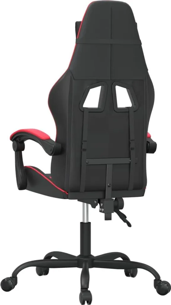 vidaXL Sedia da gioco girevole in ecopelle nera e rossa - 5