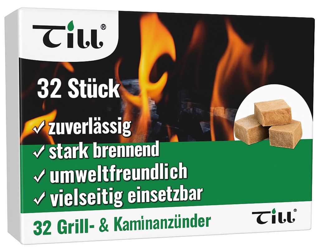 Anzünder 32 Stück Holz-Wachs-Basis zuverlässig stark Produktbild 