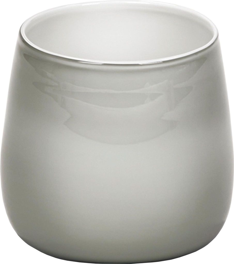 Lambert Pisano Vase klein Überfangglas , platin H18 cm  D17 Produktbild 