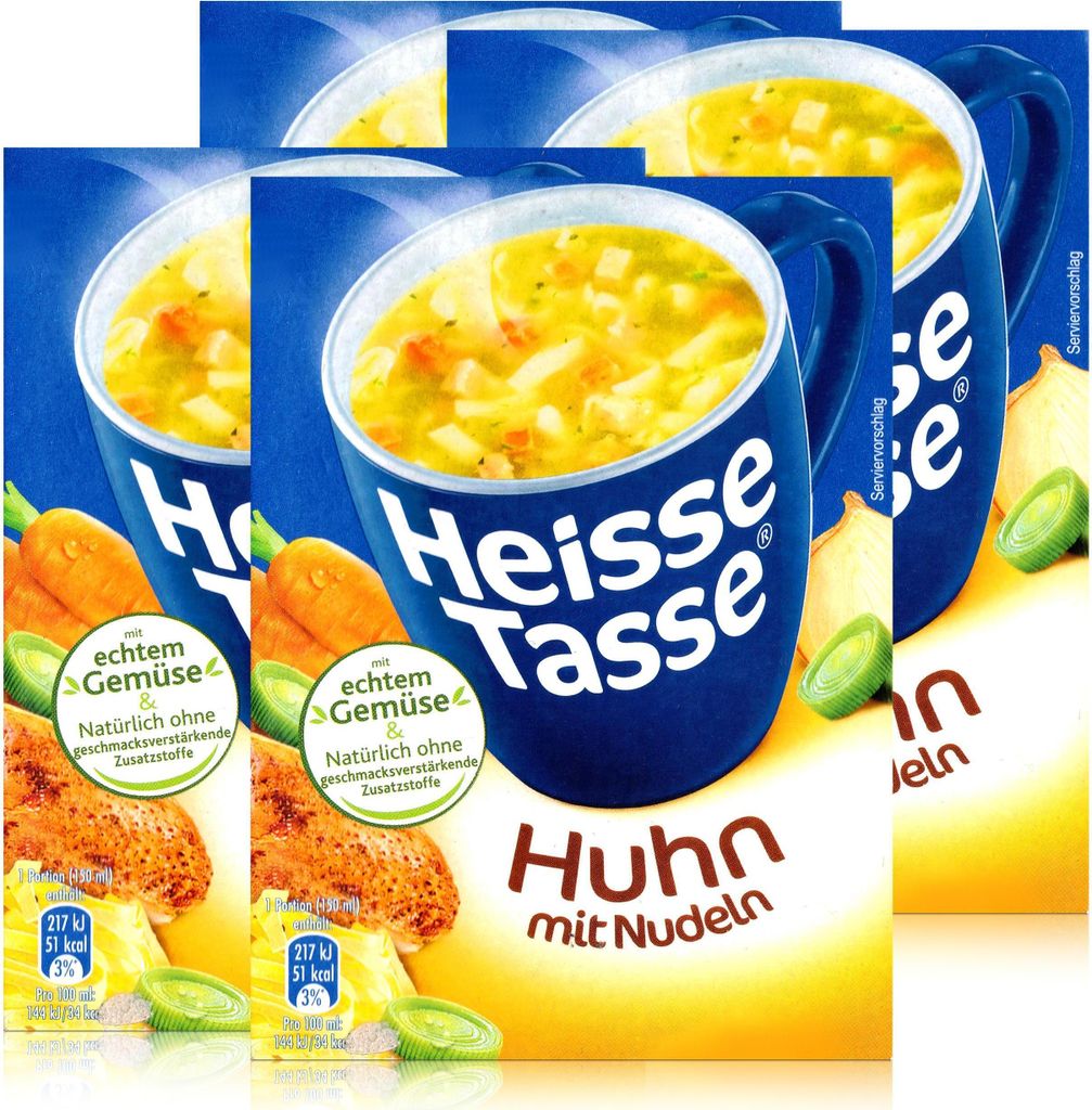 Heisse Tasse Huhn mit Nudeln 3 Beutel á 12,2g (4er Pack) Produktbild 