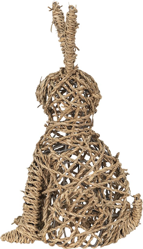 Clayre & Eef Figur Kaninchen 20x15x36 cm Braun Seegras