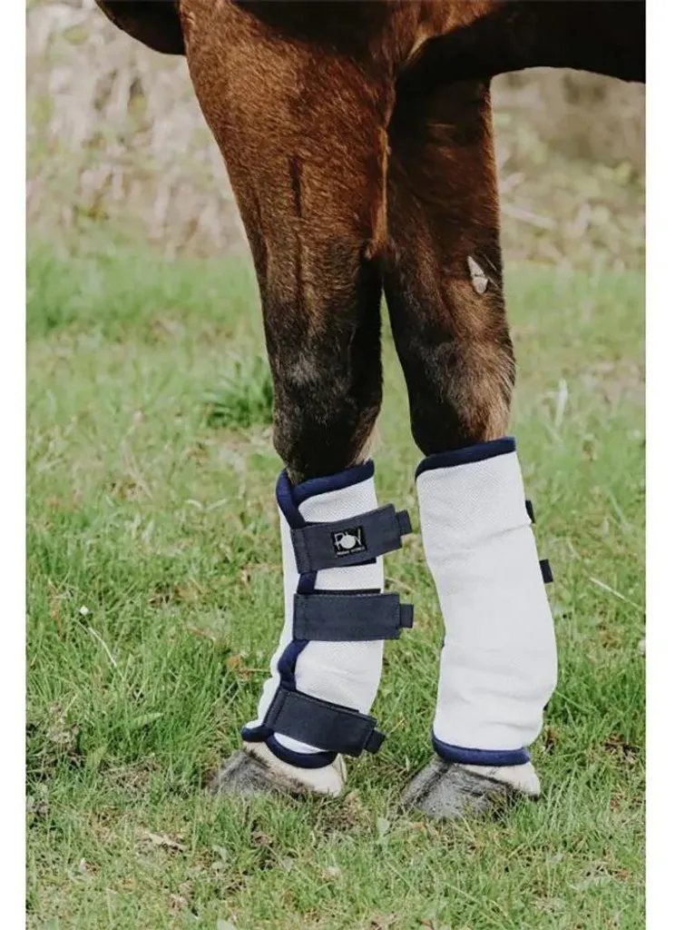 Guêtres anti-mouches respirantes Riding World X4 à lacets bleu cobalt