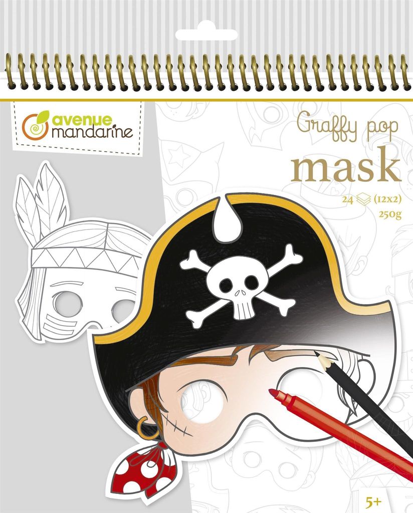 avenue mandarine Maskenmalbuch "Boy" 24 Blatt
