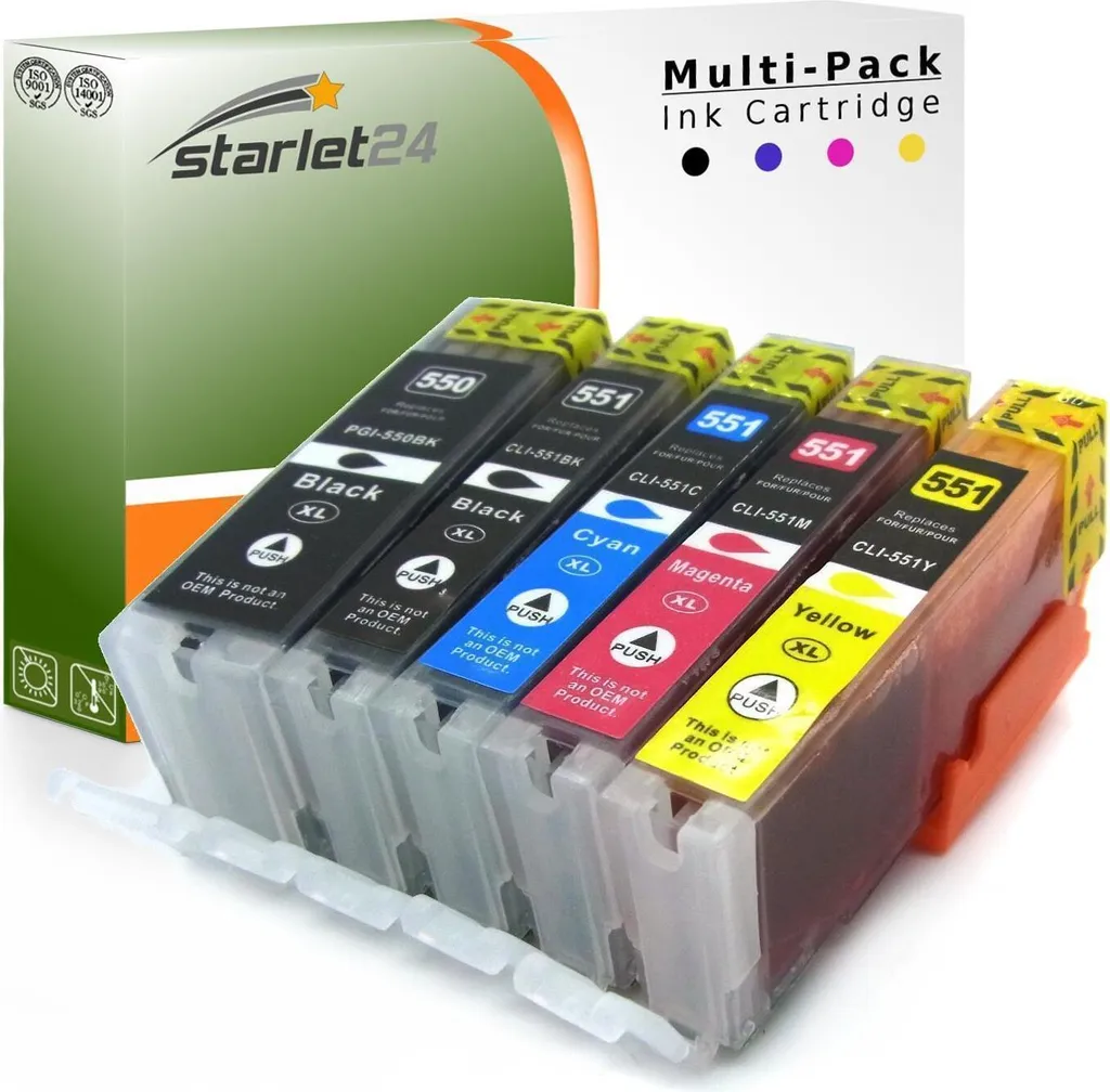 Cartouches PGI-550 CLI-551 Anti-Bouchage pour Canon PIXMA iP7200
