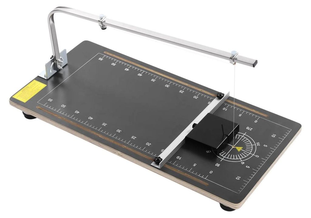 Heißdraht Styroporschneider - Tischgerät - Schnittwinkel 0–45° - Temperatur 50–300 °C - Tisch 38×78 cm - Schnitthöhe 20 cm - Schnittbreit...