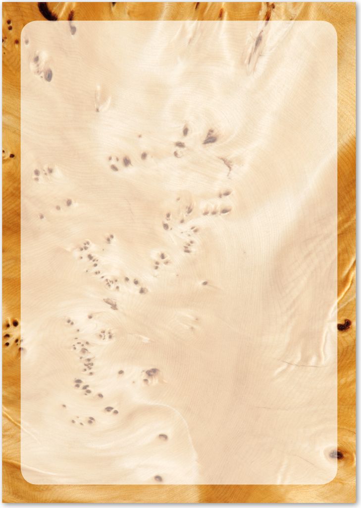 100 Blatt Holz Ahorn Motivpapier Briefpapier (MPA-5258, DIN A4) Holzfurnier Holzmaserung zweiseitig Holz Vogelaugenahorn