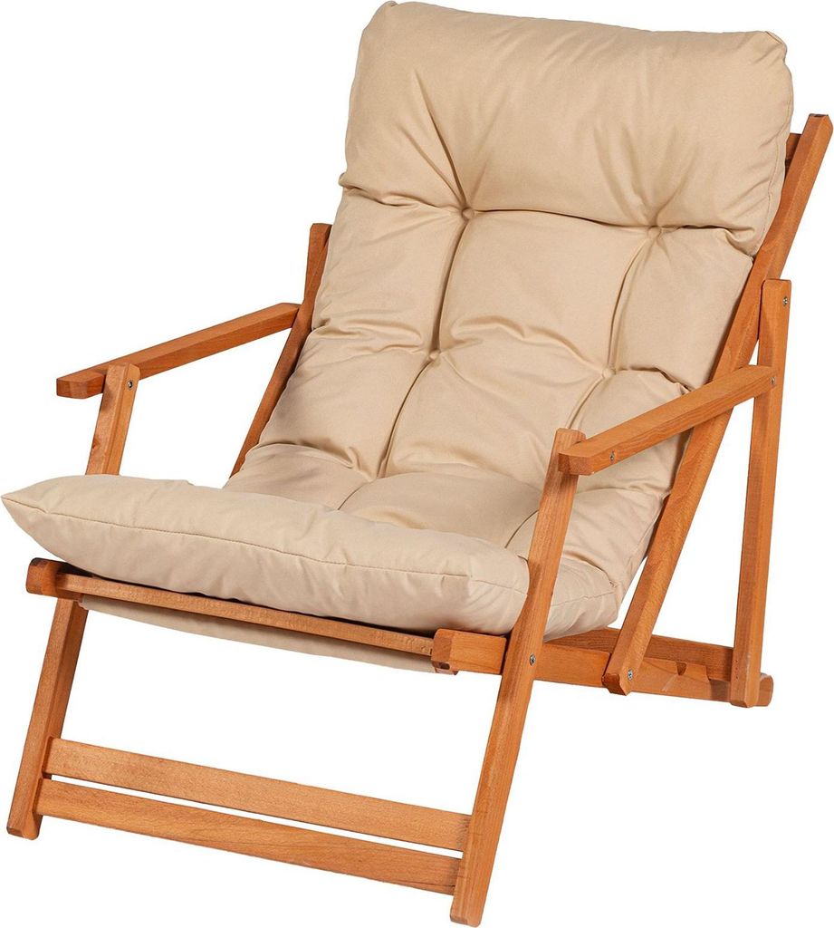 Dmora Outdoor-Sessel Stintino Braun, Rückenlehne verstellbar, ein Stuhl
