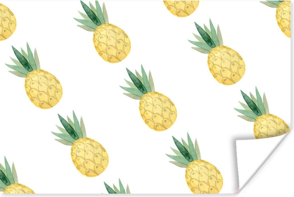 MuchoWow Poster Ananas - Obst - Muster 180x120 cm - Fotoplakat