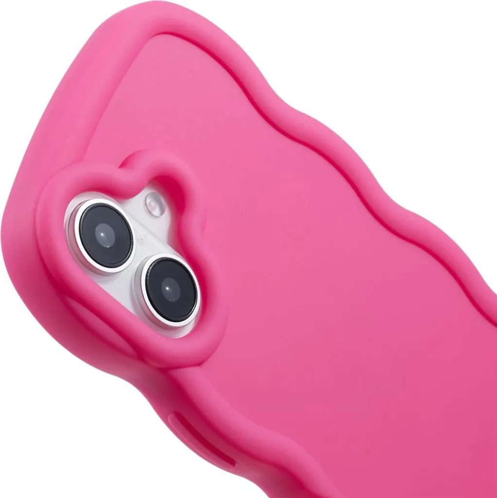 Custodia iPhone 16 Silicone Morbido - Phonesta Wavy Hot Pink Edition - 6