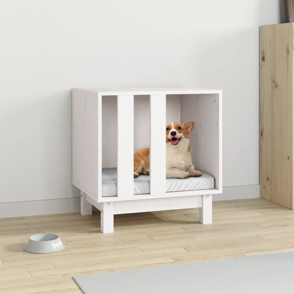 Hundehütte Weiß 50x40x52 cm Massivholz Kiefer , Hunde-Transportboxen Design 2024