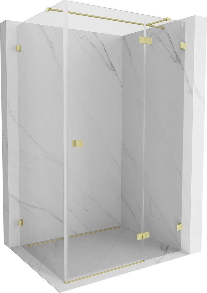 Mexen Lunar T Duschkabine rechts öffnend 120 x 110 cm, transparent, gebürstet gold - 834T-120-110-55-00-P