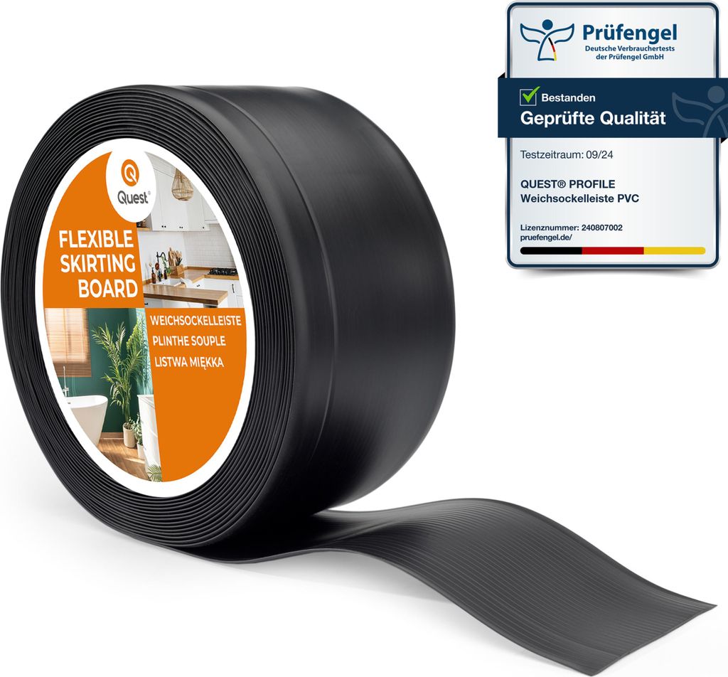 QUEST Battiscopa in PVC 100x25mm, 1m, Battiscopa morbido, Immagine del prodotto 