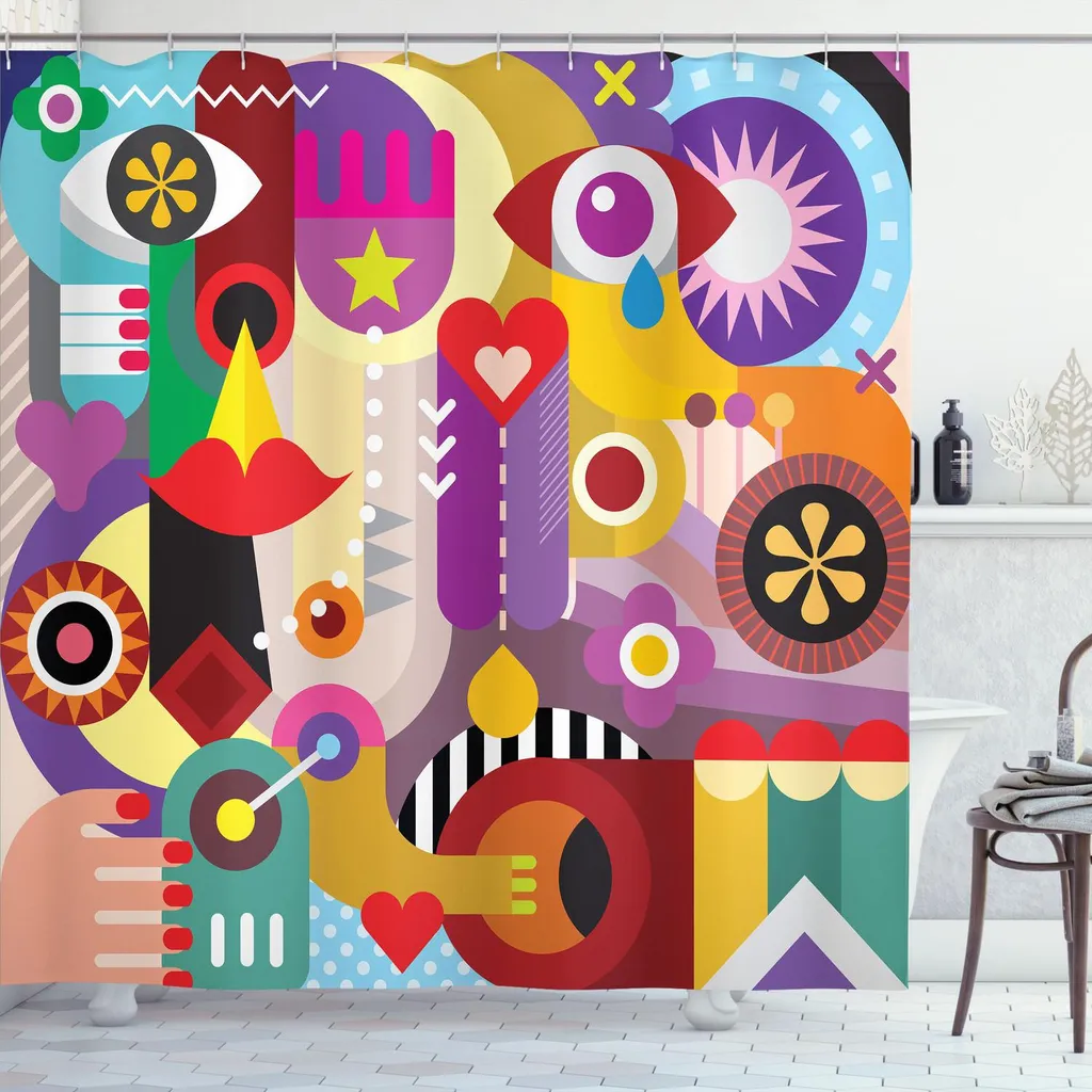 ABAKUHAUS Tenda Doccia Pop Art 175x240cm - Design Astratto Moderno