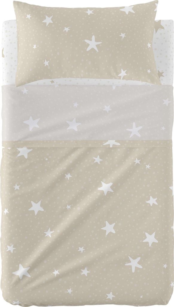 Little star Oberlaken set kinderbett 2 teiliges Beige 120x180 cm (Kinderbett) 100% Baumwolle Hergestellt in Europa