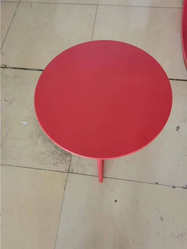 Table d'Appoint Jardin 45x45cm Stable - Petite Table Rouge Légère - 2