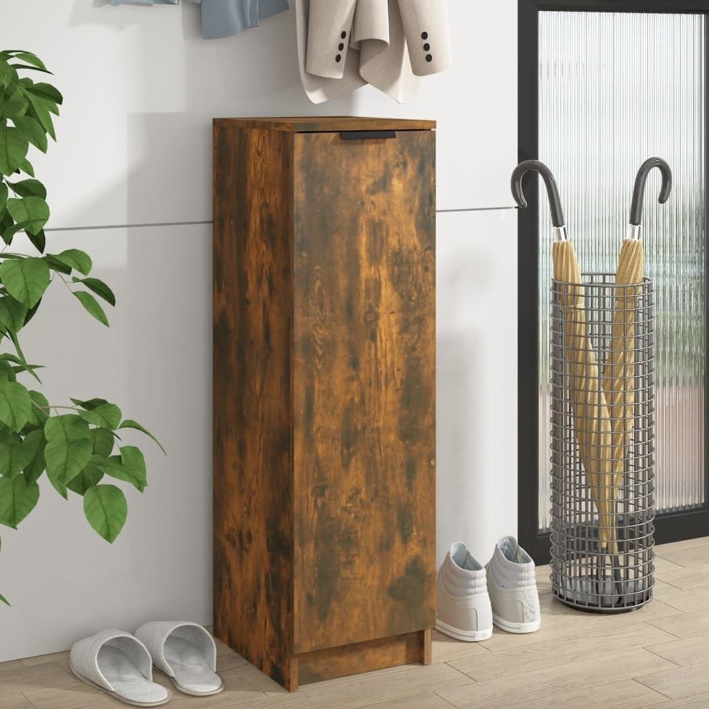 vidaXL Schuhschrank Räuchereiche 30x35x100 cm Holzwerkstoff - Schuhschrank - Schuhschränke - Schuhaufbewahrung - Schuhorganizer