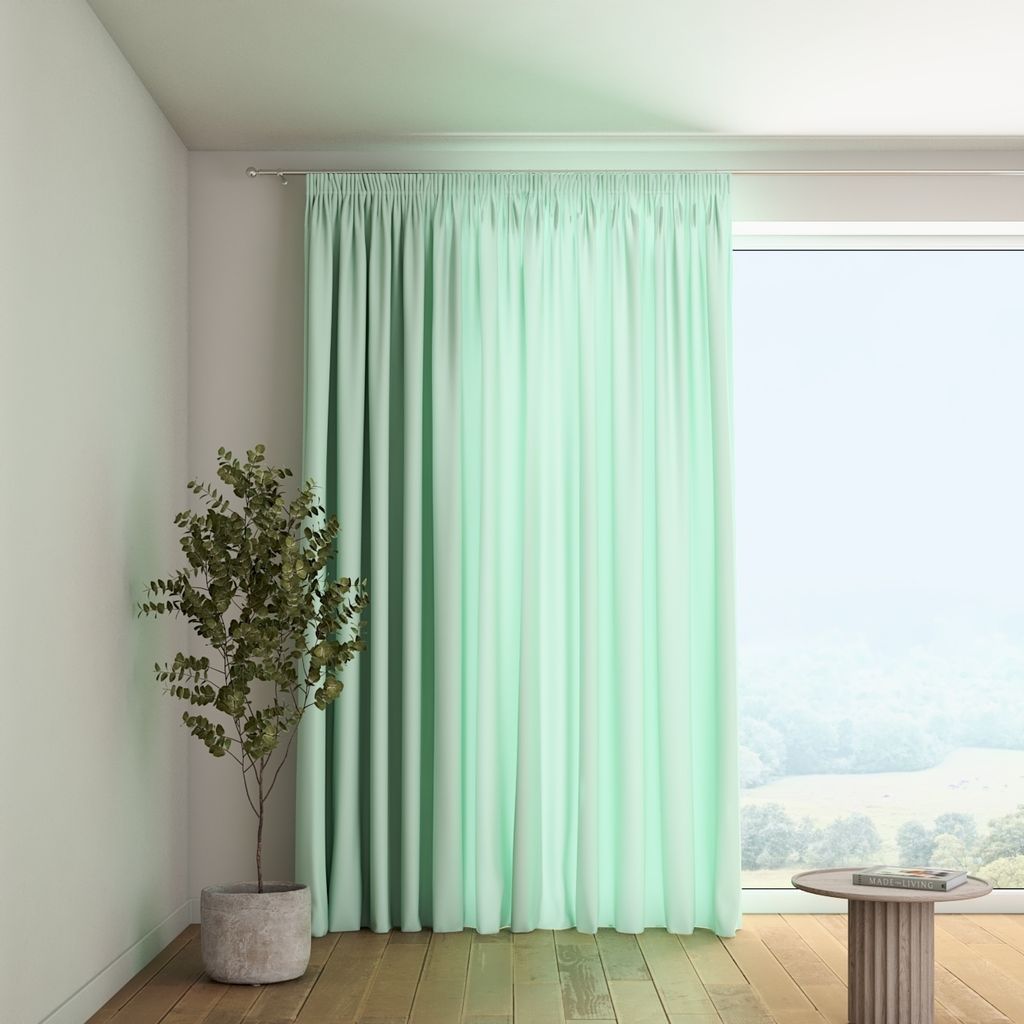 Dekoria Vorhang mit Kräuselband, mintgrün, 130 x 245 cm