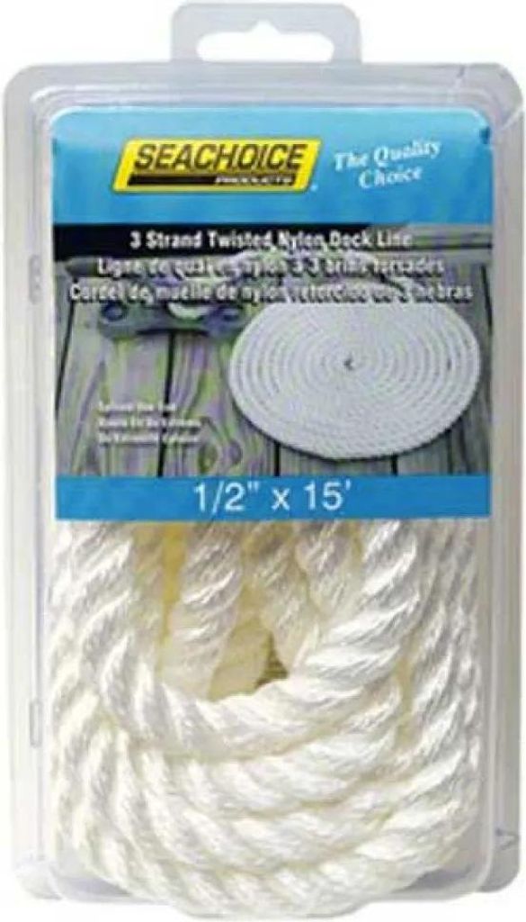 Seachoice 3 Strand Geflochtenes Seil 9 Mm Weiß 4.5 m Weiß 4.5 m