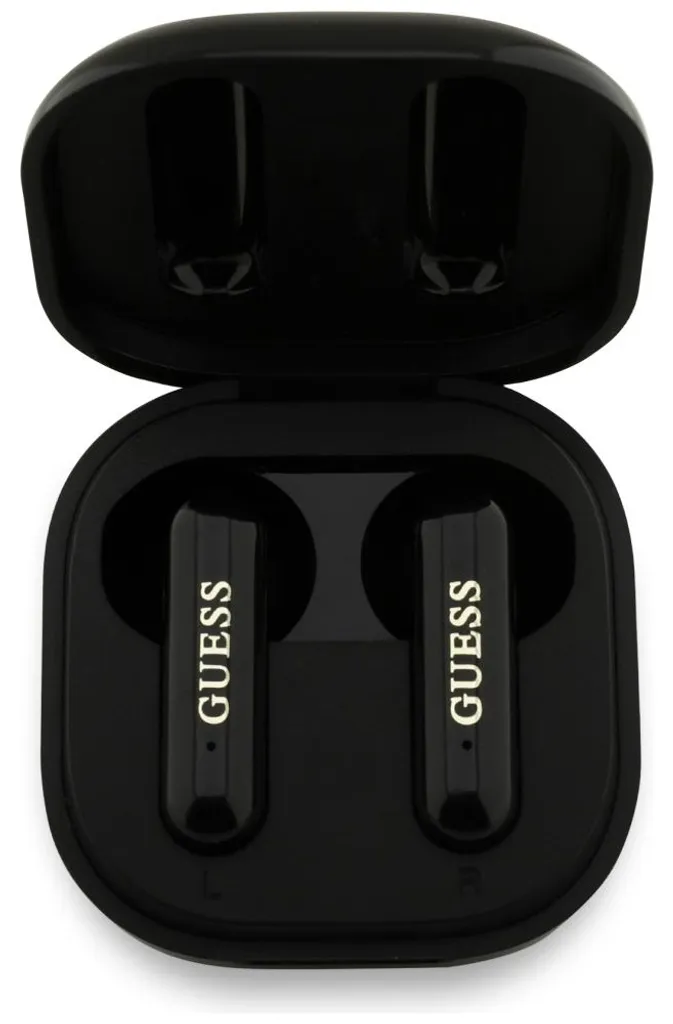 Écouteurs Bluetooth Guess True Wireless avec boîtier chic noir