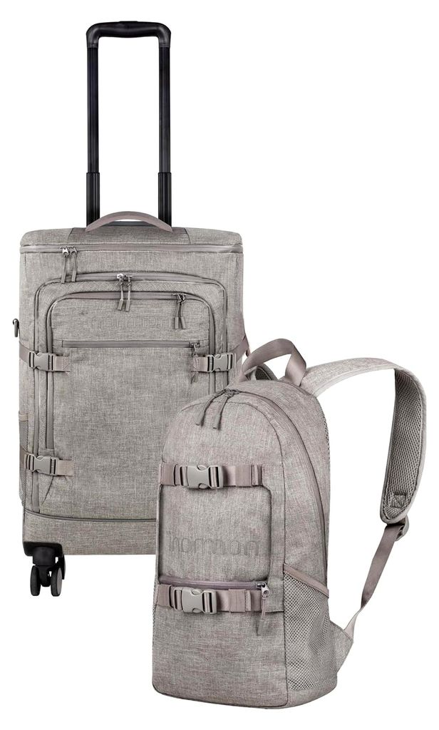 Reiseset Trolley mit Rucksackfunktion kleiner Rucksack Reisetasche - 38 L Reisetrolley + 8 L Tagesrucksack - Backpacker Handgepäck Bordgepäck 55x...