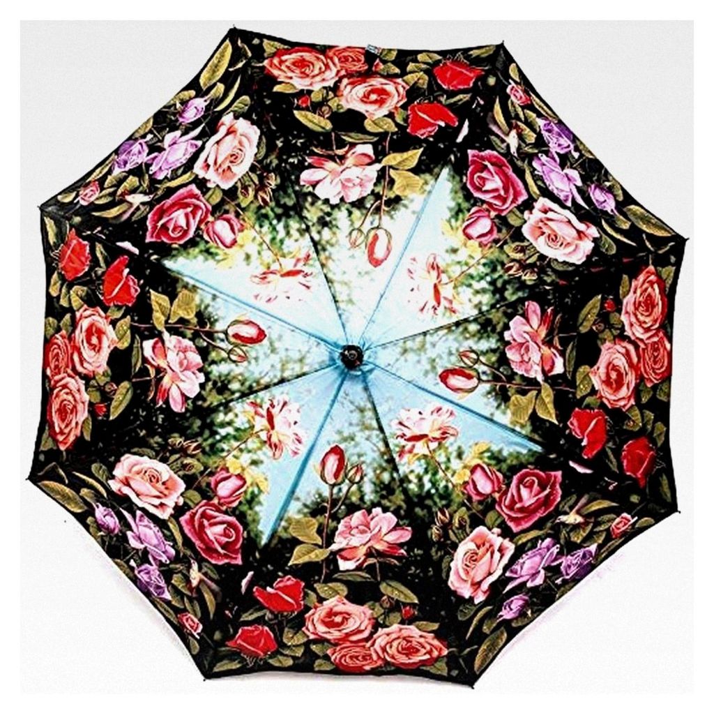 Regenschirm Damen Motiv Rosengarten Auf-Automatik