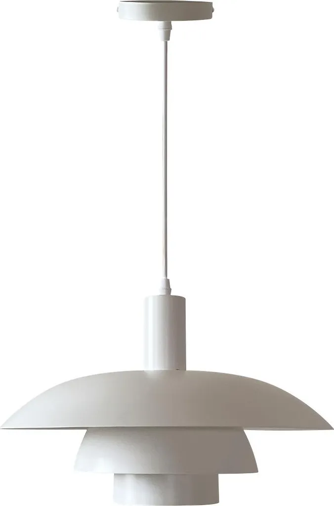 Suspension cuisine blanche Ø38cm anti-éblouissement FERRO E27 60W
