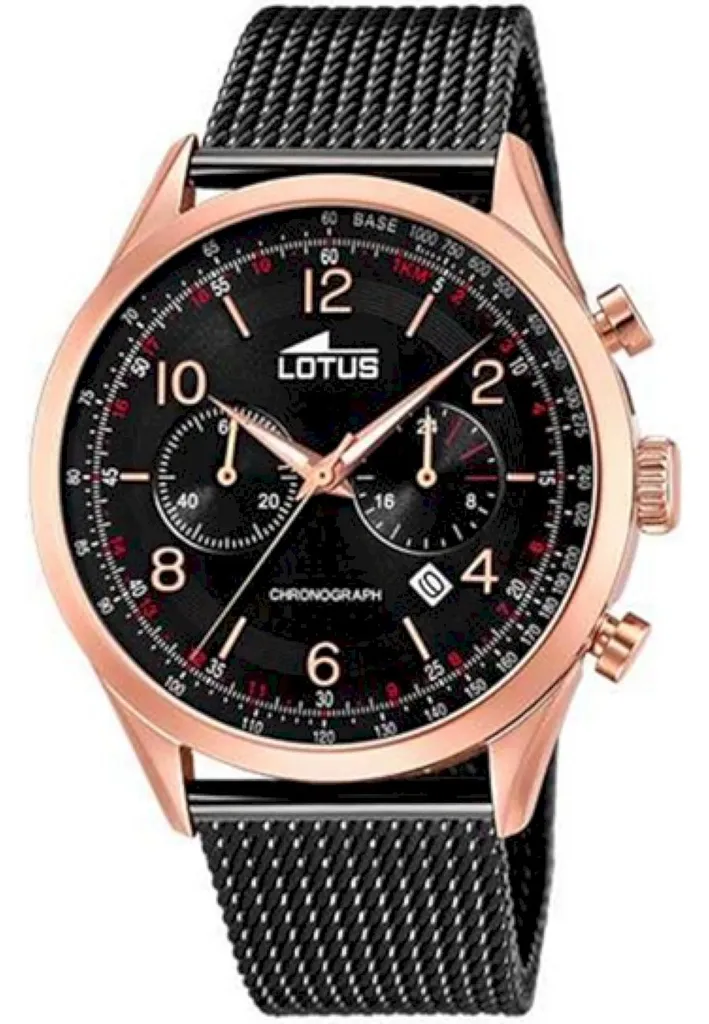 Montre-bracelet Homme Lotus - Style Smart Casual Chic avec Cadran Noir