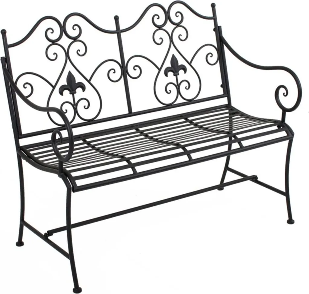 Banc métallique LANZAROTE 105cm résistant aux intempéries noir
