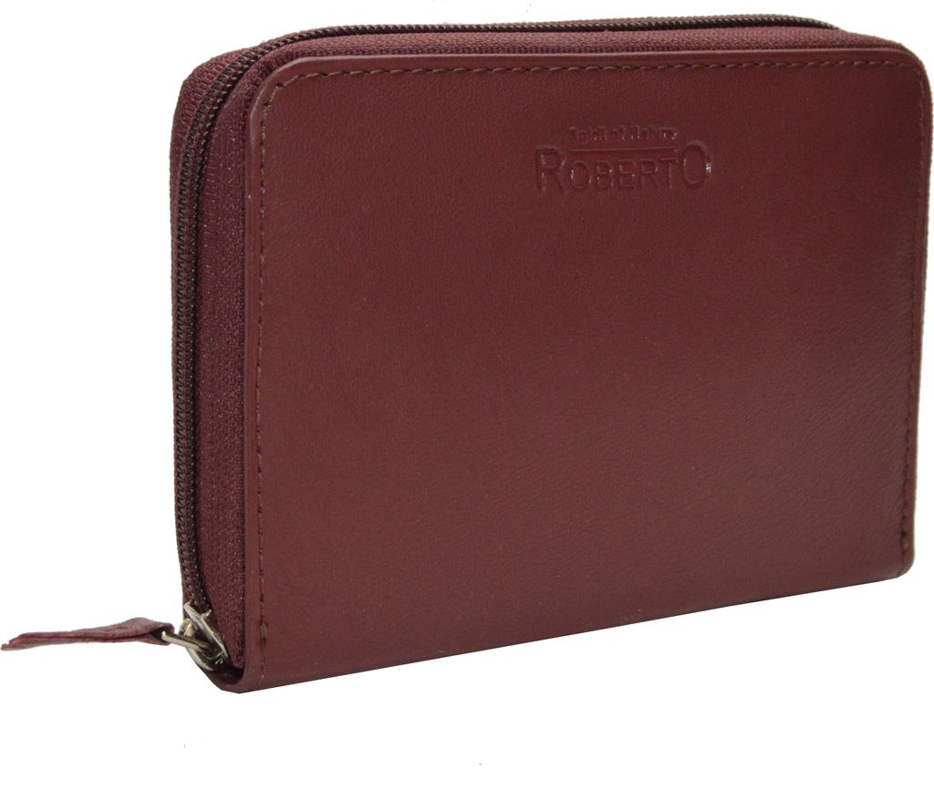 flevado Schmale Kleine leichte Damen Ledergeldbörse praktisch handliches Design Brieftasche Portemonnaie