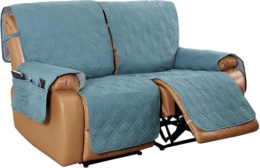 Sofabezug Sofaüberwurf Anti-Rutsch Sofa Schonbezug Wasserdichtes Sofabezüge Quilted Sofabezüge für Hunde Haustiere( 2-Sitzer,Blau)