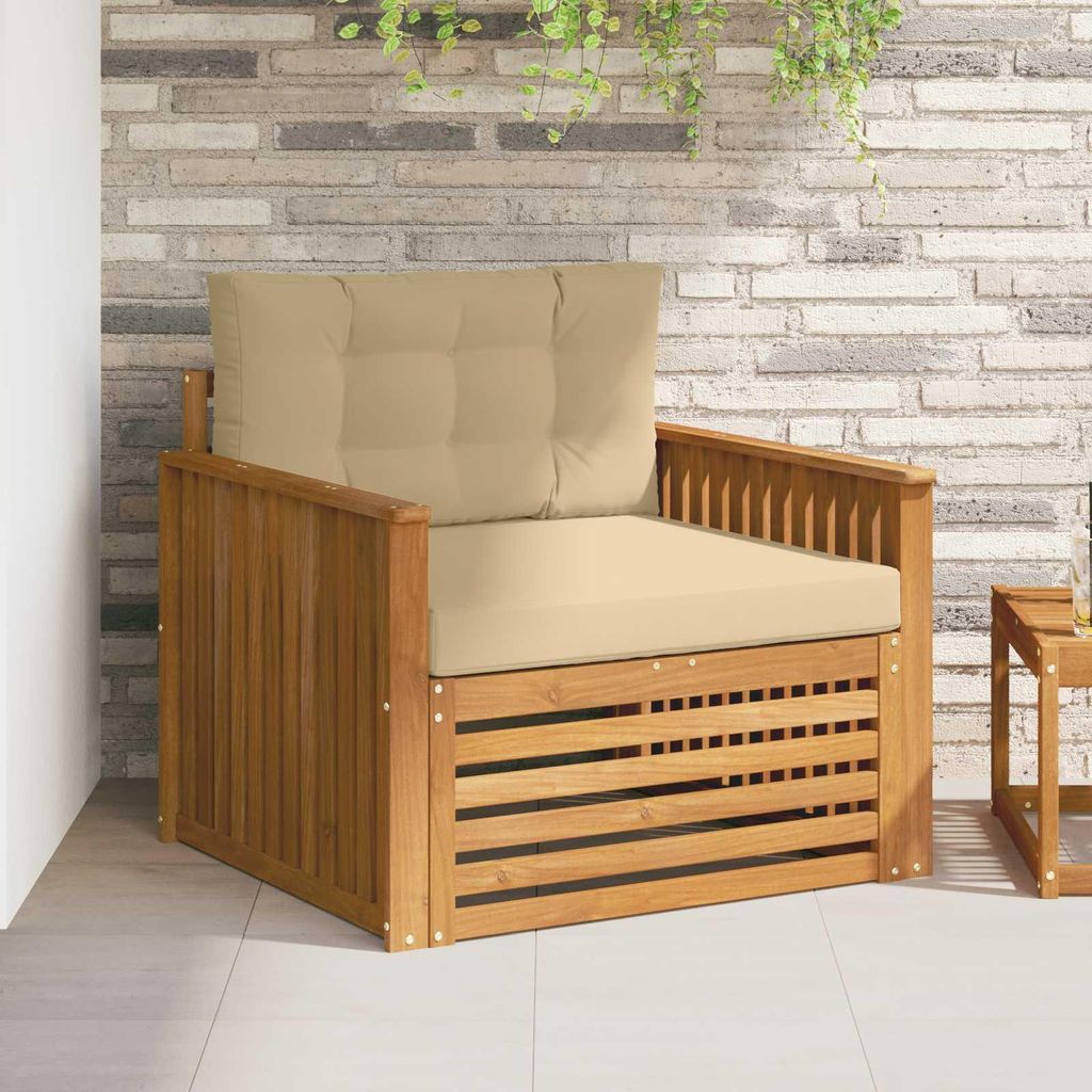 "im Sonderangebot"Outdoor-Sofagarnitur/Couchgarnitur - CLORIS - Outdoor-Möbel - für Garten/Terrasse - Massives Akazienholz und Polyester Natur - ...