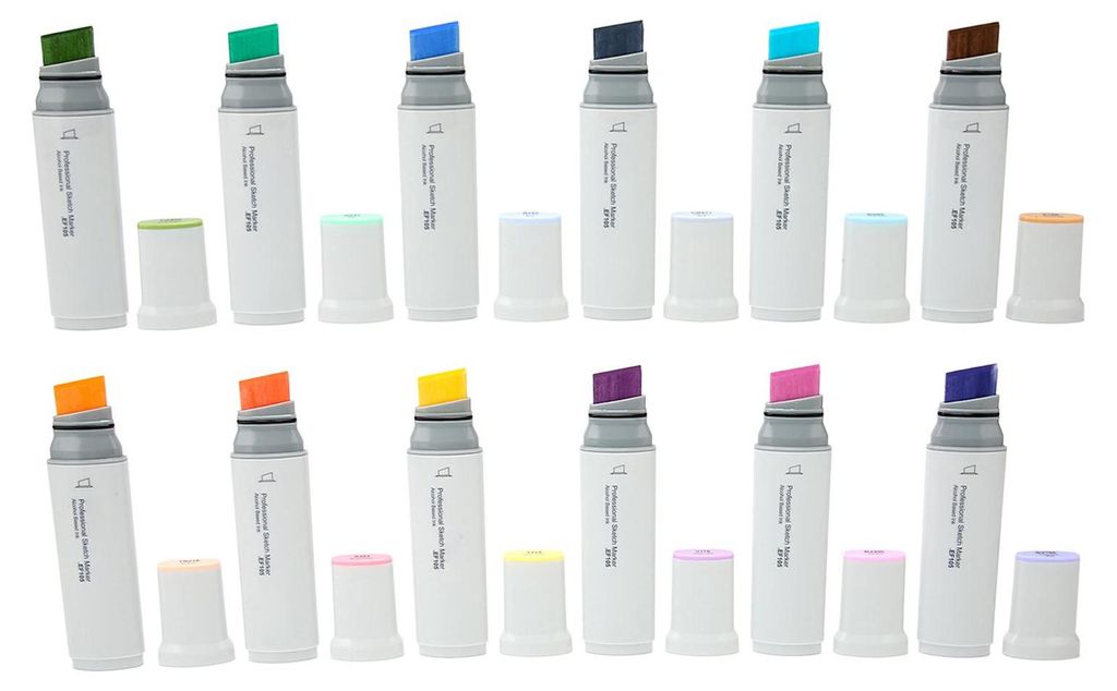 Breite Spitzenmarkierungen nachfüllbare Tinte sogar ein Inking alkoholischer Lackmarker für Papierplastik Holz Glas 12PCS Standard Farbserie