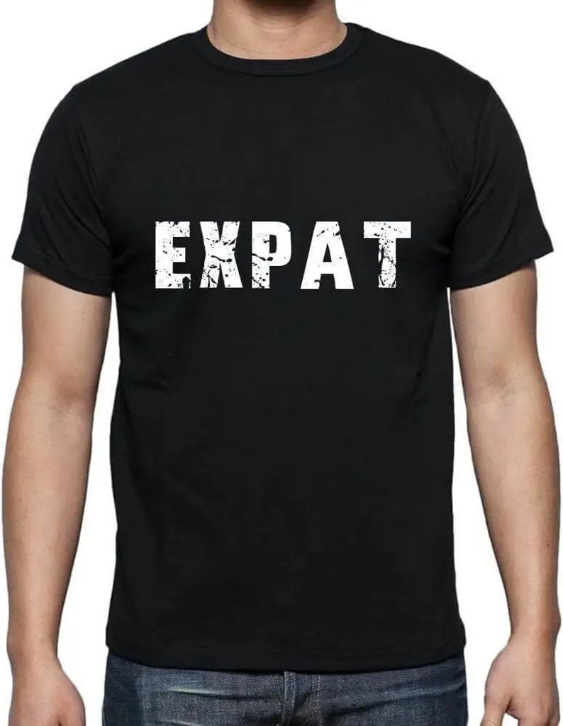 Herren Grafik T-Shirt Expat Öko-Verantwortlich Vintage Jahrgang Kurzarm Lustige Druck Geburtstag Geschenk Mann