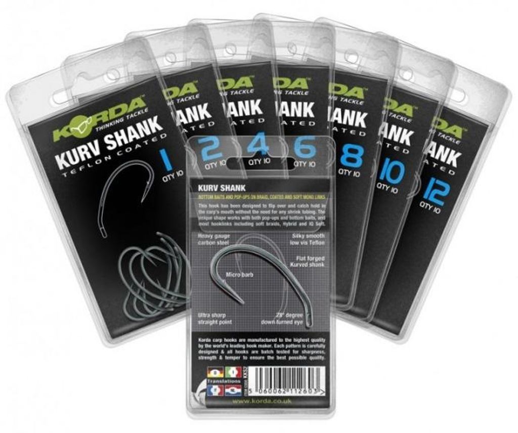 Korda Kurv Shank Karpfenhaken, Größe:6 Produktbild 