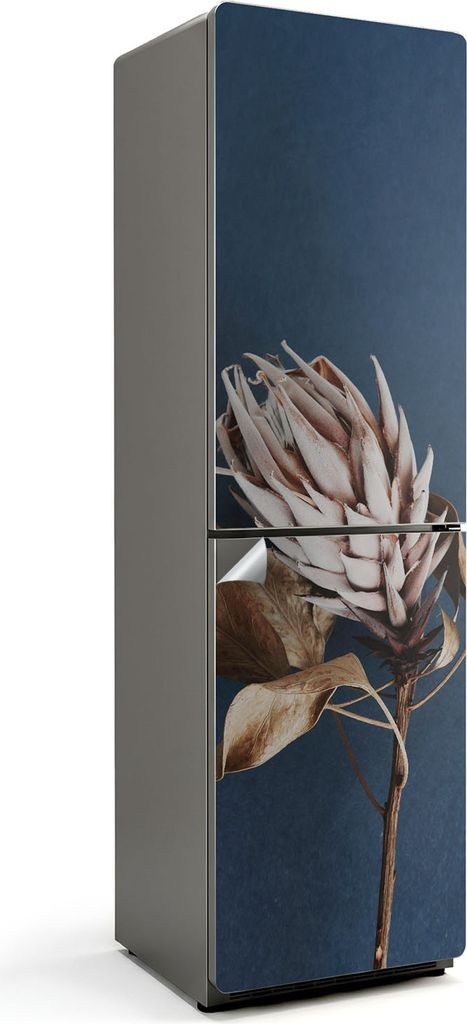 Santorin Landschaft – Kühlschrank Aufkleber – Klebefolie Kühlschrank – Kühlschrank Nachbildung – Kühlschrankfolie selbstklebend – Kü...